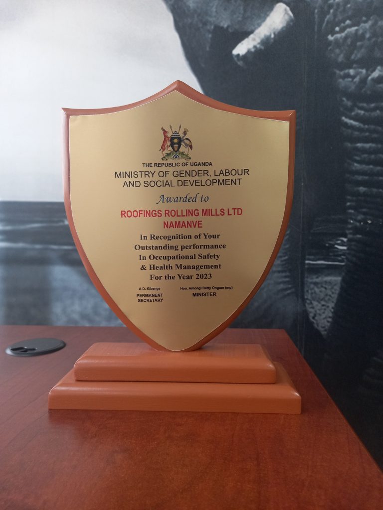 Roofings receives Award for Exceptional Occupational Safety and Health Management