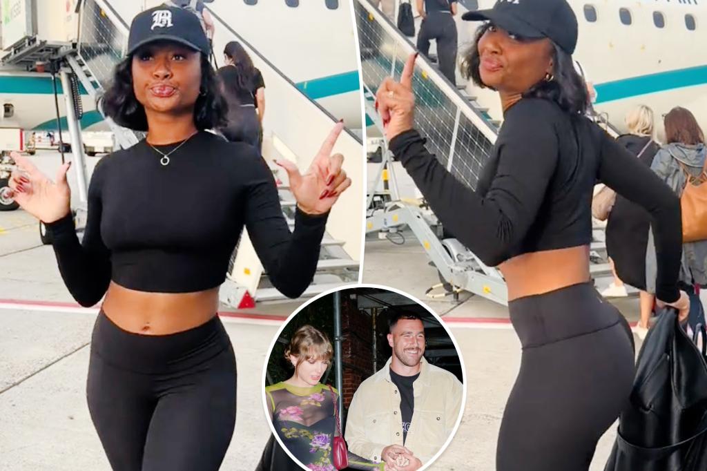 Kayla Nicole is ‘flying away’ from her ‘problems’ amid ex Travis Kelce’s relationship with Taylor Swift