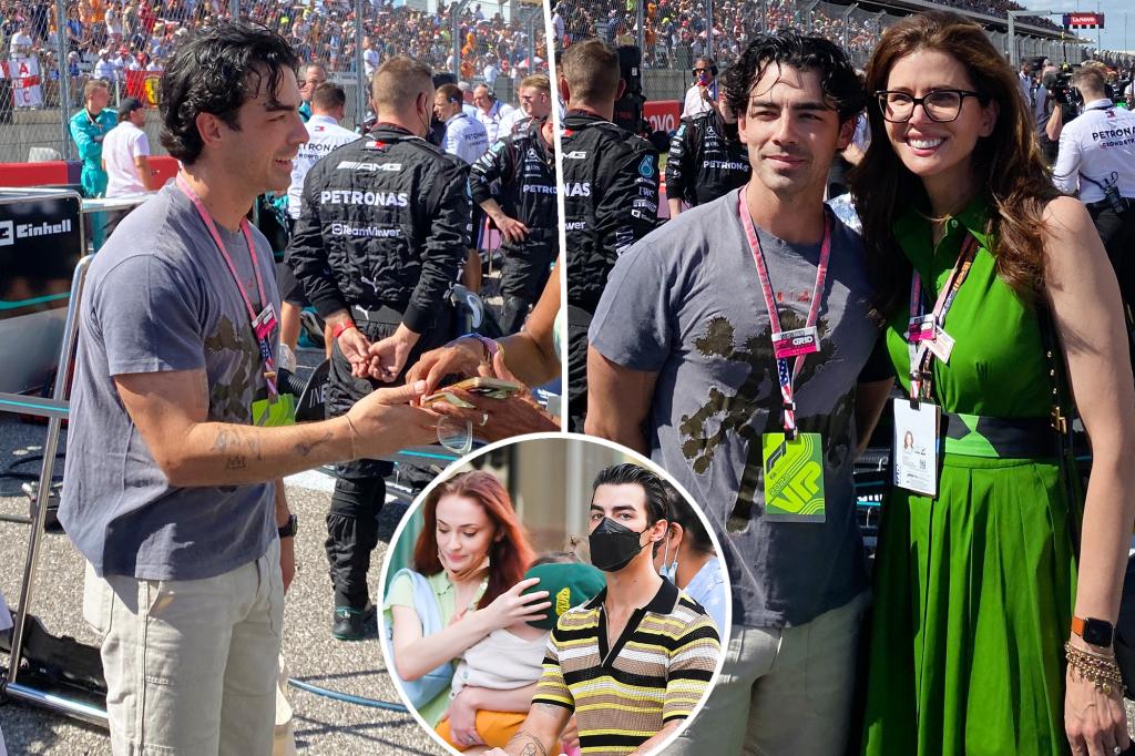 Joe Jonas all smiles at US Grand Prix after reaching Sophie Turner custody agreement