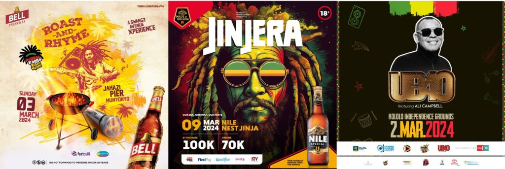 The Entertainment Industry Competition Takes a twist with Brands, Sponsors and production houses a head of Jinjera, Roast and Rhyme and UB40