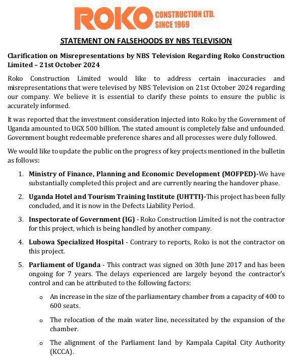 Roko completes Mofped Towers, explains delays on parliament